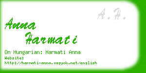 anna harmati business card